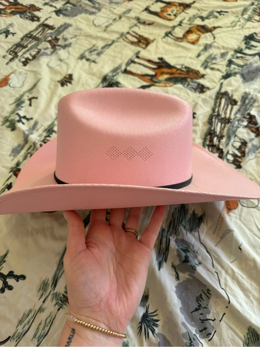 Long Live Cowgirls Pink Straw Western Cowboy Hat Size L